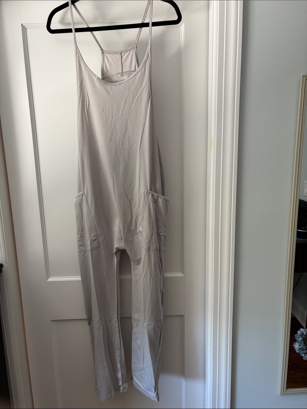 Light Gray Women's Jumpsuit - Neutral Strappy Overalls